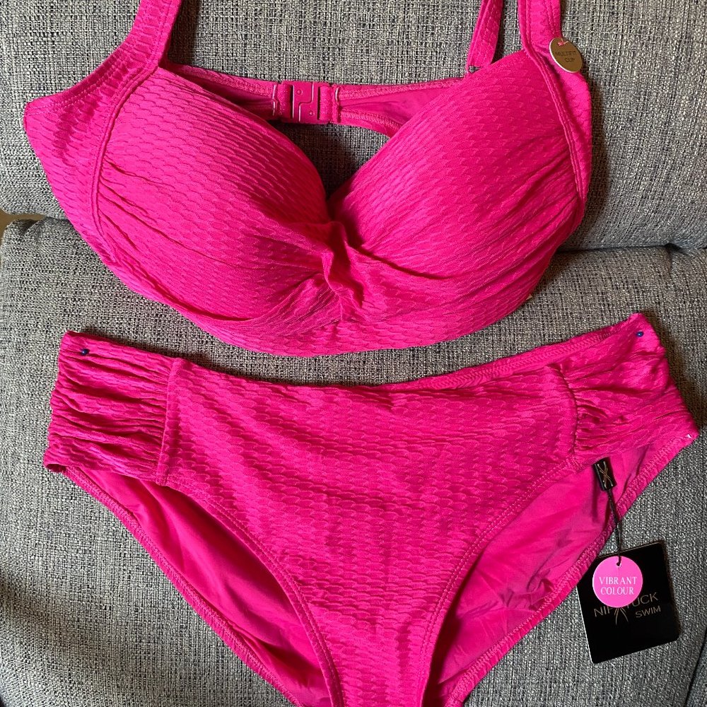 Nip Tuck Swim Bikini Set- Bright Pink